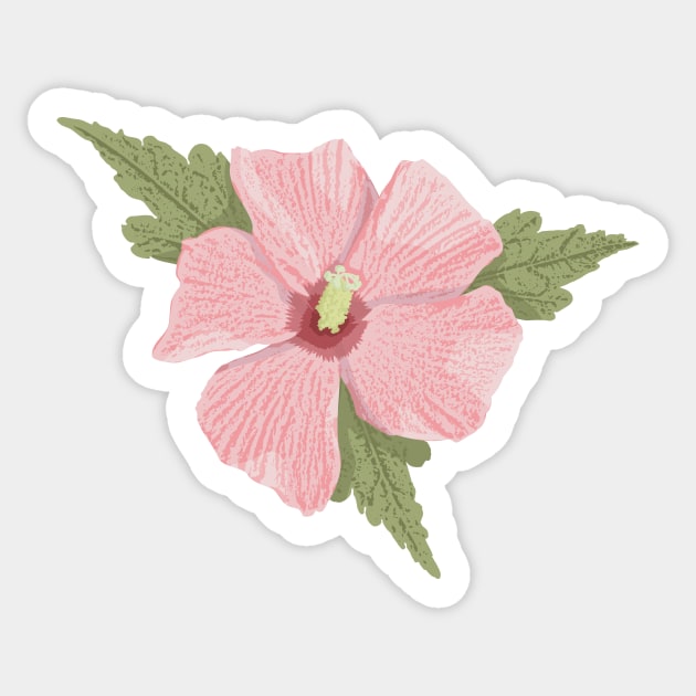 Pink Hibiscus Sticker by sifis